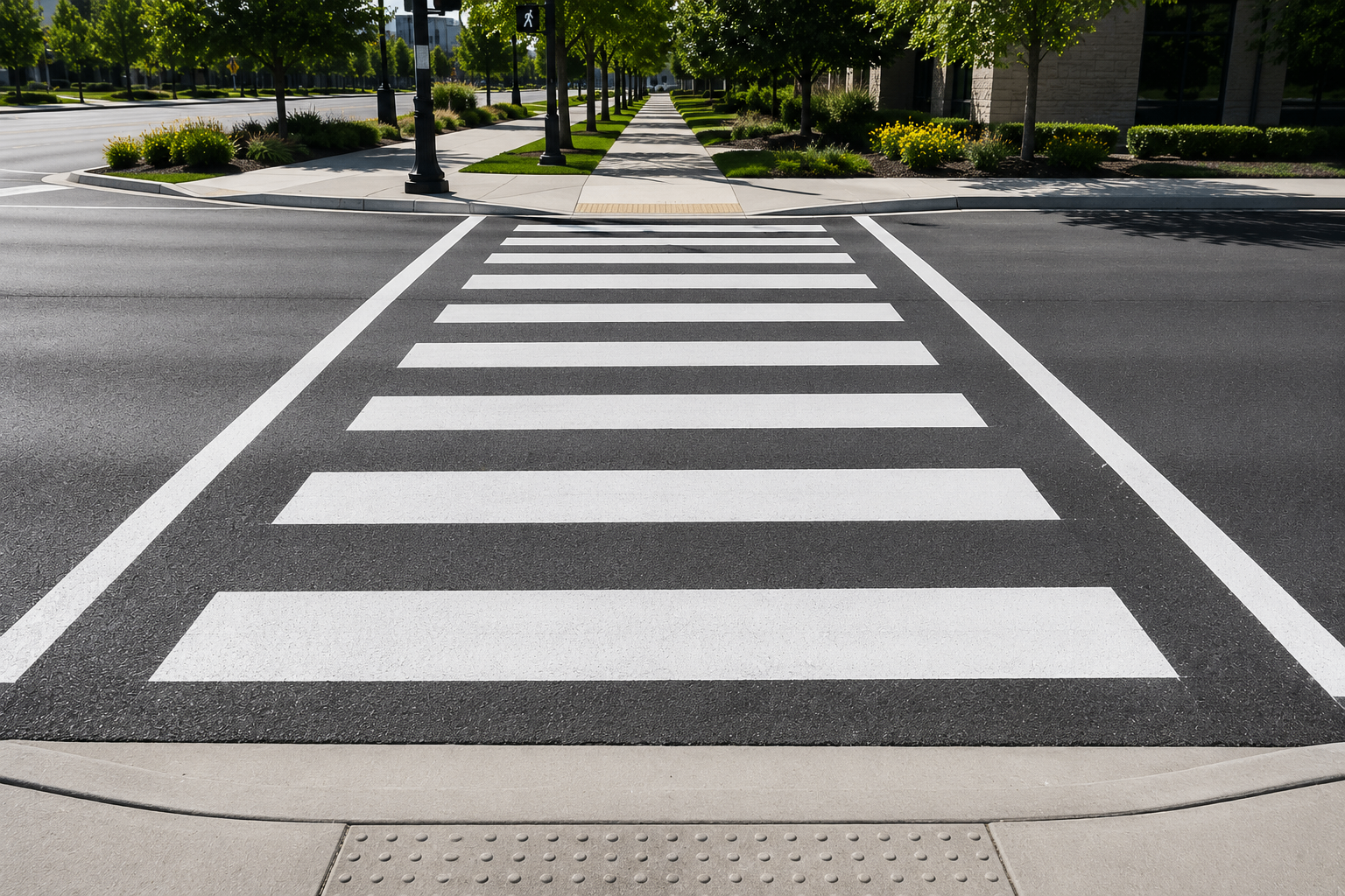Crosswalks & Stencils — professional line striping and pavement markings